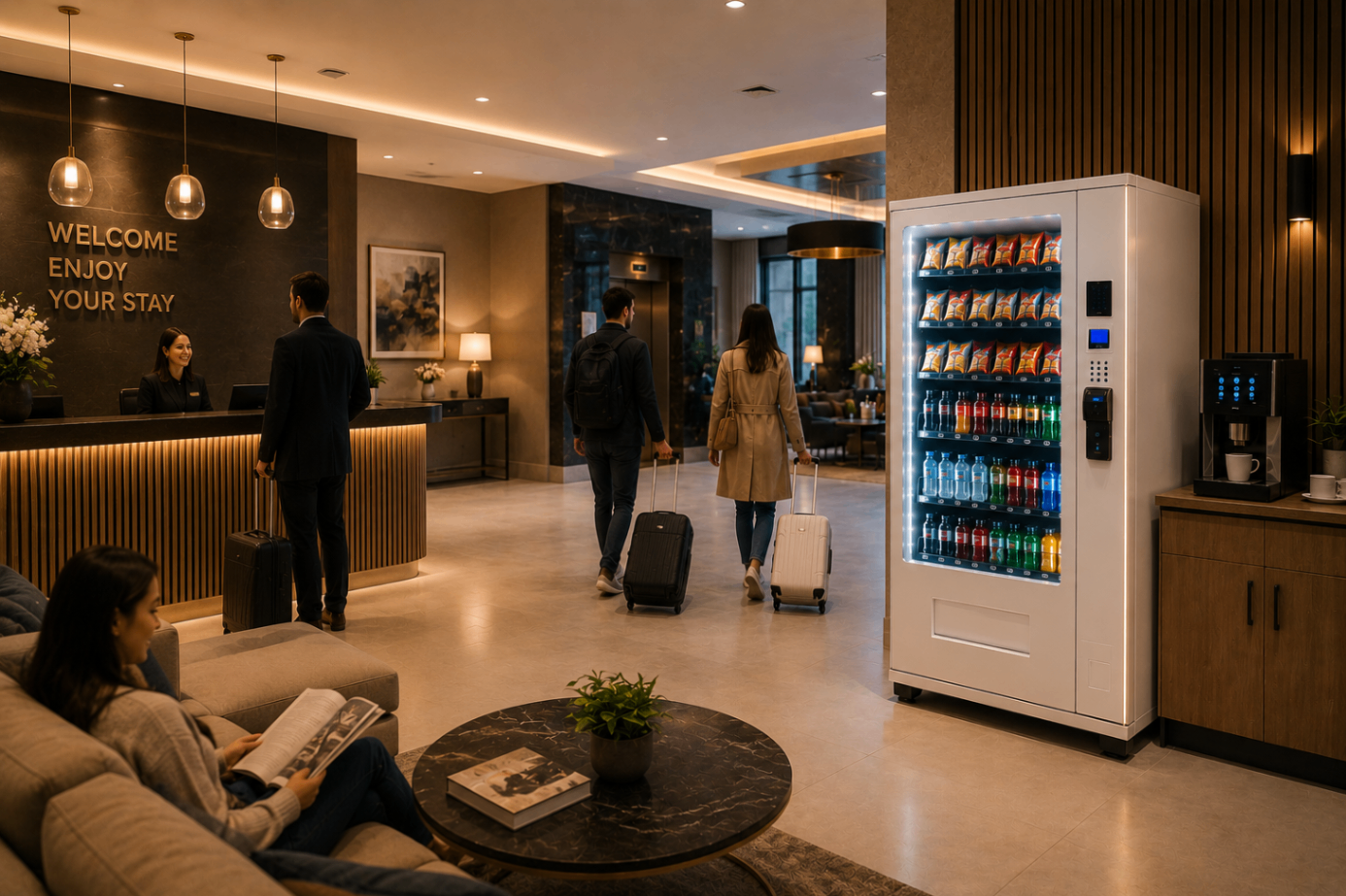 Hotels environment with premium vending